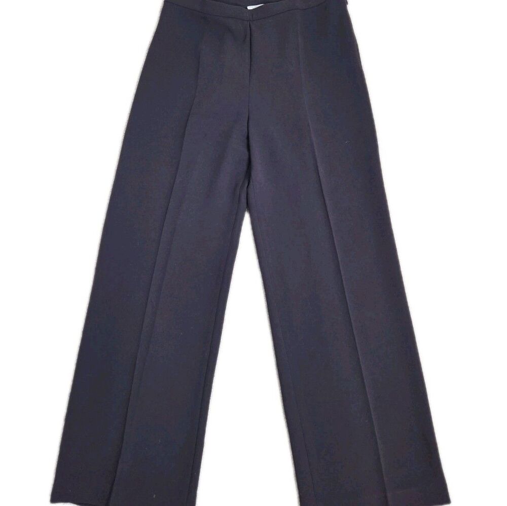 Max Mara Black Trouser Pants Crepe Straight Size 10 Capsule Classic Quiet Luxury